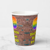 60. Geburtstag: Fun Graffiti-Inspiriert Regenbogen Pappbecher (Links)