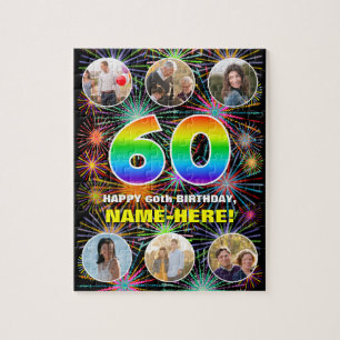 60. Geburtstag: Fun Rainbow #, Individuelle Name + Puzzle