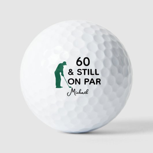 60. Geburtstag Funny Custom Golf Ball mit Namen (Vorderseite)