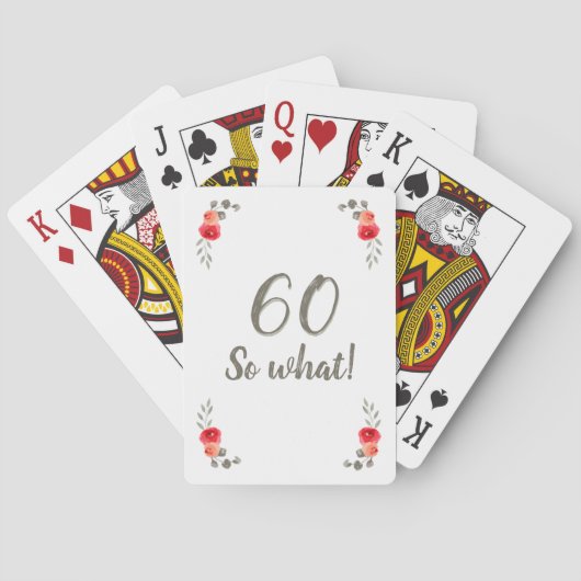 60. Geburtstag Funny Sprichwort Aquarellfrau Spielkarten (Rückseite)