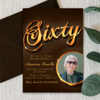 60. Geburtstag für Frau mit Bild Einladung