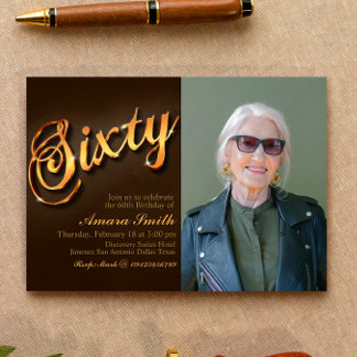 60. Geburtstag für Frau mit Bild Einladung