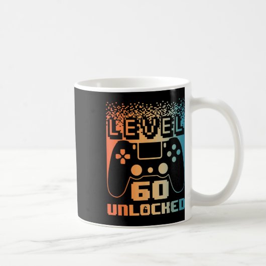 60. Geburtstag für Männer Stufe 60 Unverriegelter Kaffeetasse (Rechts)