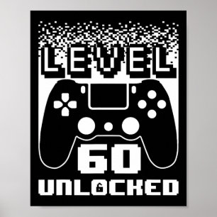 60. Geburtstag für Männer Stufe 60 Unverriegelter  Poster