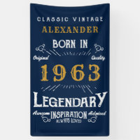 60. Geburtstag Geboren 1963 Name Legend Blue Gold