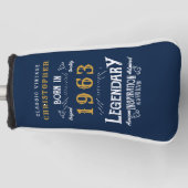 60. Geburtstag Geboren 1963 Name Legend Blue Gold  Golf Headcover (Vorderseite)