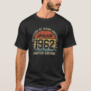 60. Geburtstag Geboren im Januar 1962 Vintag Limit T-Shirt