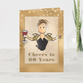 60. Geburtstag Glitzer Sparkle Fabulous für sie Karte (Vorderseite)