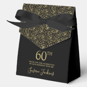 60. Geburtstag Gold Glitter Rosen Danke  Geschenkschachtel
