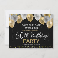 60. Geburtstag Gold und Schwarz
