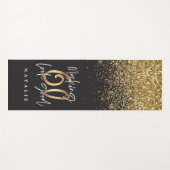 60. Geburtstag Gold und Schwarz Moderner Glitzer Yogamatte (Vorderseite (Horizontal))