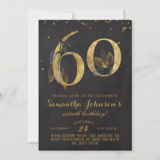 60. Geburtstag Goldene Blüte Einladung