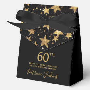 60. Geburtstag Goldene Sterne Danke  Geschenkschachtel