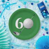 60. Geburtstag Golf Ball und Club Pappteller (Party)