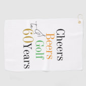 60. Geburtstag Golf Cheers and Biere Golfhandtuch (Horizontal)