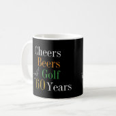 60. Geburtstag Golf Cheers Beers Kaffeetasse (Vorderseite Links)