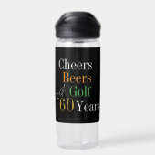 60. Geburtstag Golf Cheers Beers Trinkflasche (Rückseite)