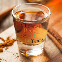 60. Geburtstag Golf Cheers Biere Minimales Party Schnapsglas