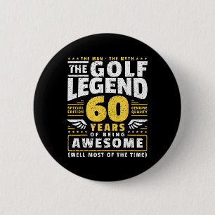 60. Geburtstag Golf Player 60 Jahre alter Golfer Button