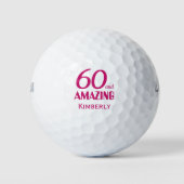 60. Geburtstag Golfbälle pink 60 Jahre Party Gesch (Vorderseite)