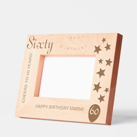 60. Geburtstag Gravur Keepake Rahmen (Links)
