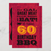 60. Geburtstag GRILLEN Grill Out Einladung (Vorne/Hinten)