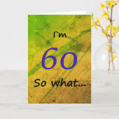 60. Geburtstag Grün Funny Karte (Gelbe Blume)