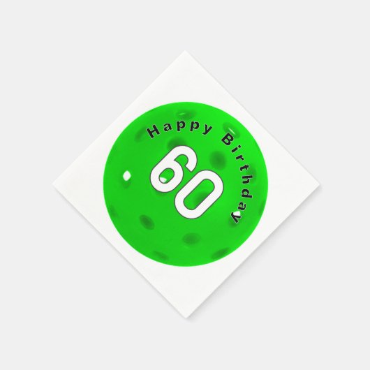 60. Geburtstag Grüner Pickleball Serviette (Ecke)