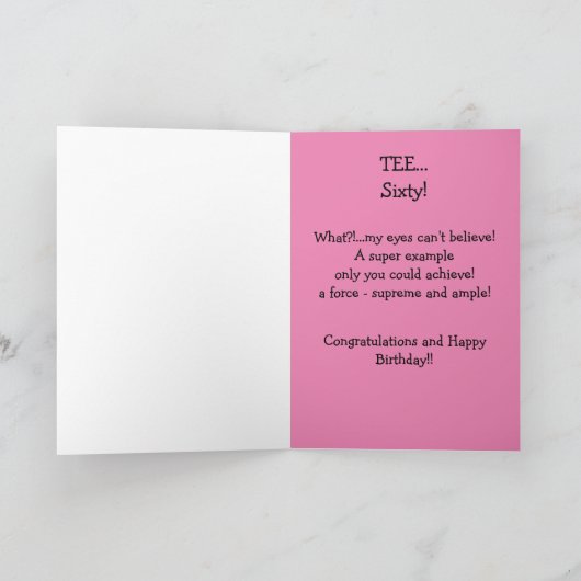 60 Geburtstag Gruß! Karte (Innenseite)
