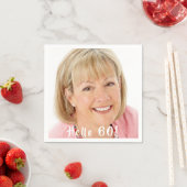 60. Geburtstag hallo 60 Foto Frauen Serviette (Beispiel)