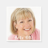 60. Geburtstag hallo 60 Foto Frauen Serviette (Vorderseite)