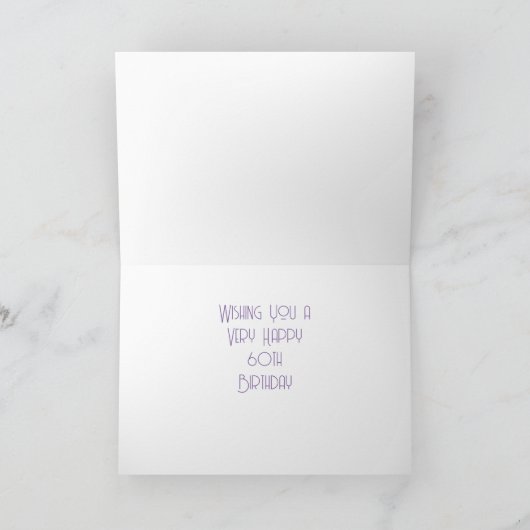 60. Geburtstag - handgezeichneter mehrfarbiger Son Karte (Innenseite)