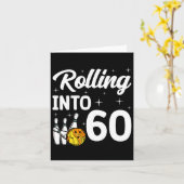60. Geburtstag in 60 Bowling Karte (Gelbe Blume)