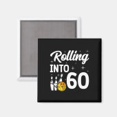 60. Geburtstag in 60 Bowling Magnet (Vorderseite/Rückseite)