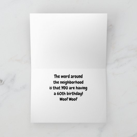 **60.** GEBURTSTAG IN DER NACHBARSCHAFT KARTE (Innenseite)