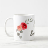 60. Geburtstag Inspiration Aquarellblume Kaffeetasse (Links)