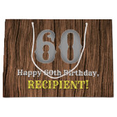 60. Geburtstag: Inspirierter Western Große Geschenktüte (Vorderseite)