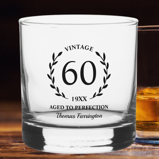 60. Geburtstag Jahr des vollkommenen Individuellen Whiskyglas