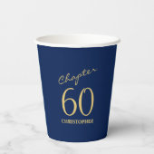 60. Geburtstag Kapitel 60 Blue Gold Pappbecher (Rückseite)