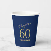 60. Geburtstag Kapitel 60 Blue Gold Pappbecher (Vorderseite)