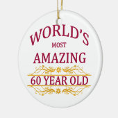 60. Geburtstag Keramikornament (Links)