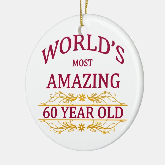 60. Geburtstag Keramikornament (Links)