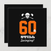 60. Geburtstag laden Golf - noch schwingend ein! Einladung (Vorne/Hinten)