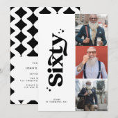 60. Geburtstag laden modernes, einfaches Foto ein Einladung (Vorne/Hinten)