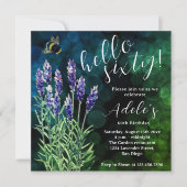 60. Geburtstag Lavender Aquarell Einladung (Vorderseite)