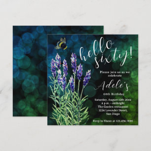 60. Geburtstag Lavender Aquarell Einladung