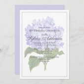 60. Geburtstag Lavender Hydrangea Einladung (Vorne/Hinten)