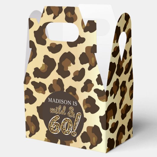 60. Geburtstag Leopard Ballon Script Geschenkschachtel (Geöffnet)