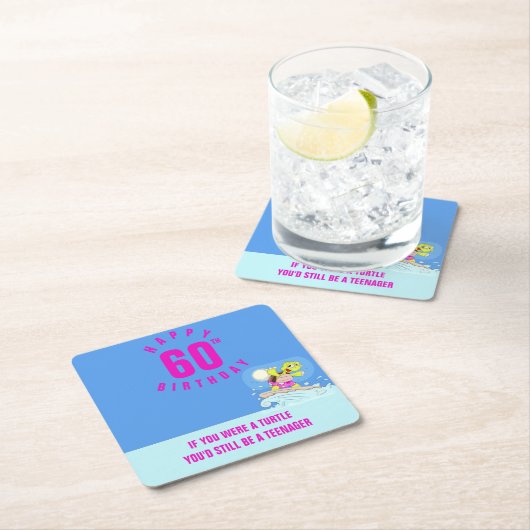 60. Geburtstag lustiges Zitat Rechteckiger Pappuntersetzer (Vor Ort)