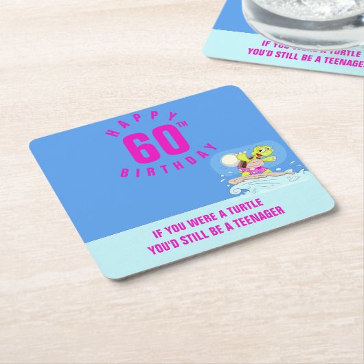 60. Geburtstag lustiges Zitat Rechteckiger Pappuntersetzer (angewinkelt)